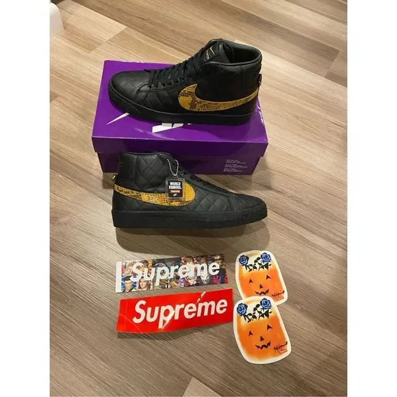 Nike | Shoes | Nike Sb Blazer Mid Qs Supreme Black Men Size  display picture 1